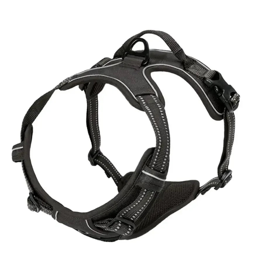 Dog harness without a leash, front buckle, heavy-duty reflective, easy-to-control handle for pet dogs, specially designed for wa
