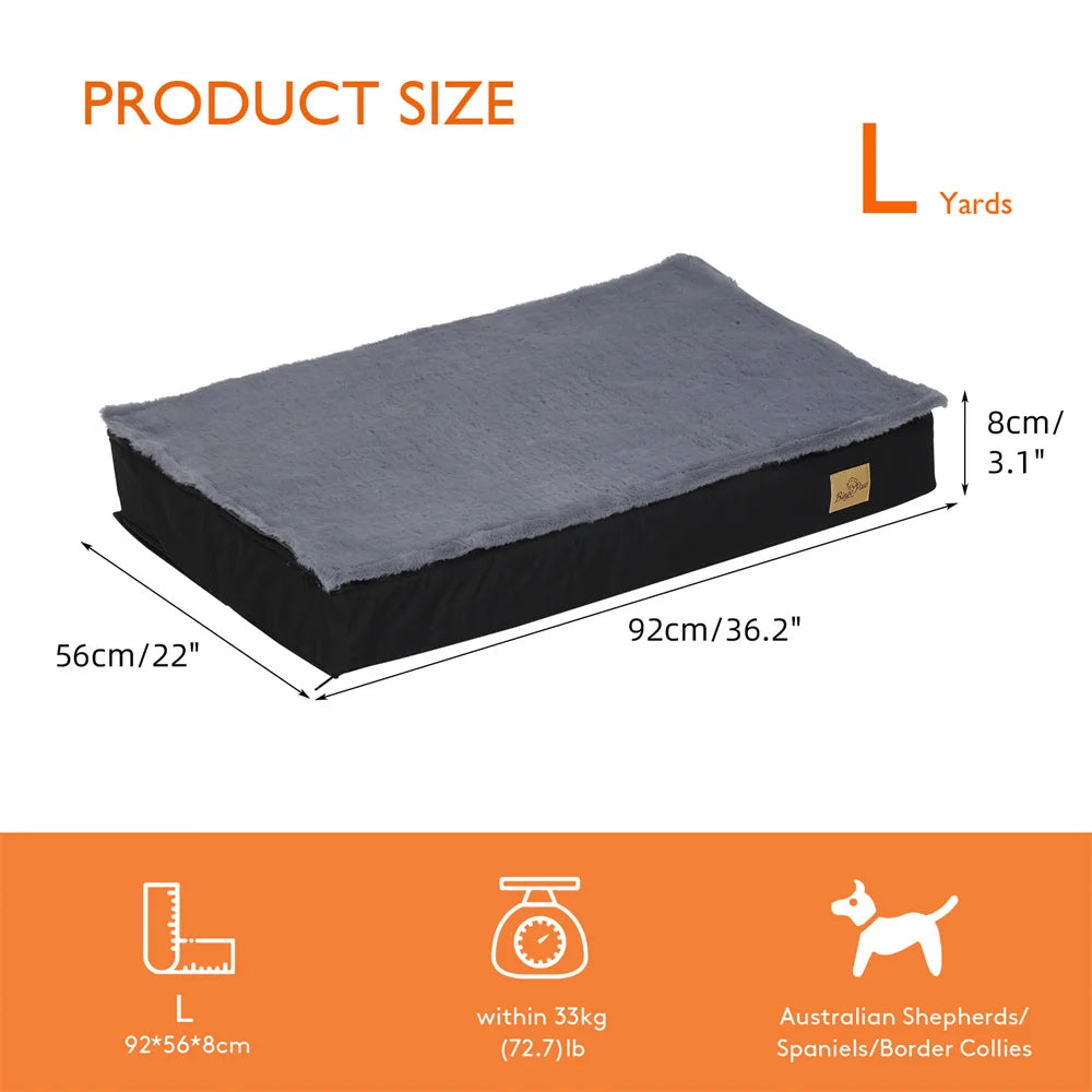 Large Orthopaedic Dog Bed Waterproof Cushion Pet Mattress 2 In 1 Pet Dog Crate Bed with Removable Washable Cover Indoor Outdoor