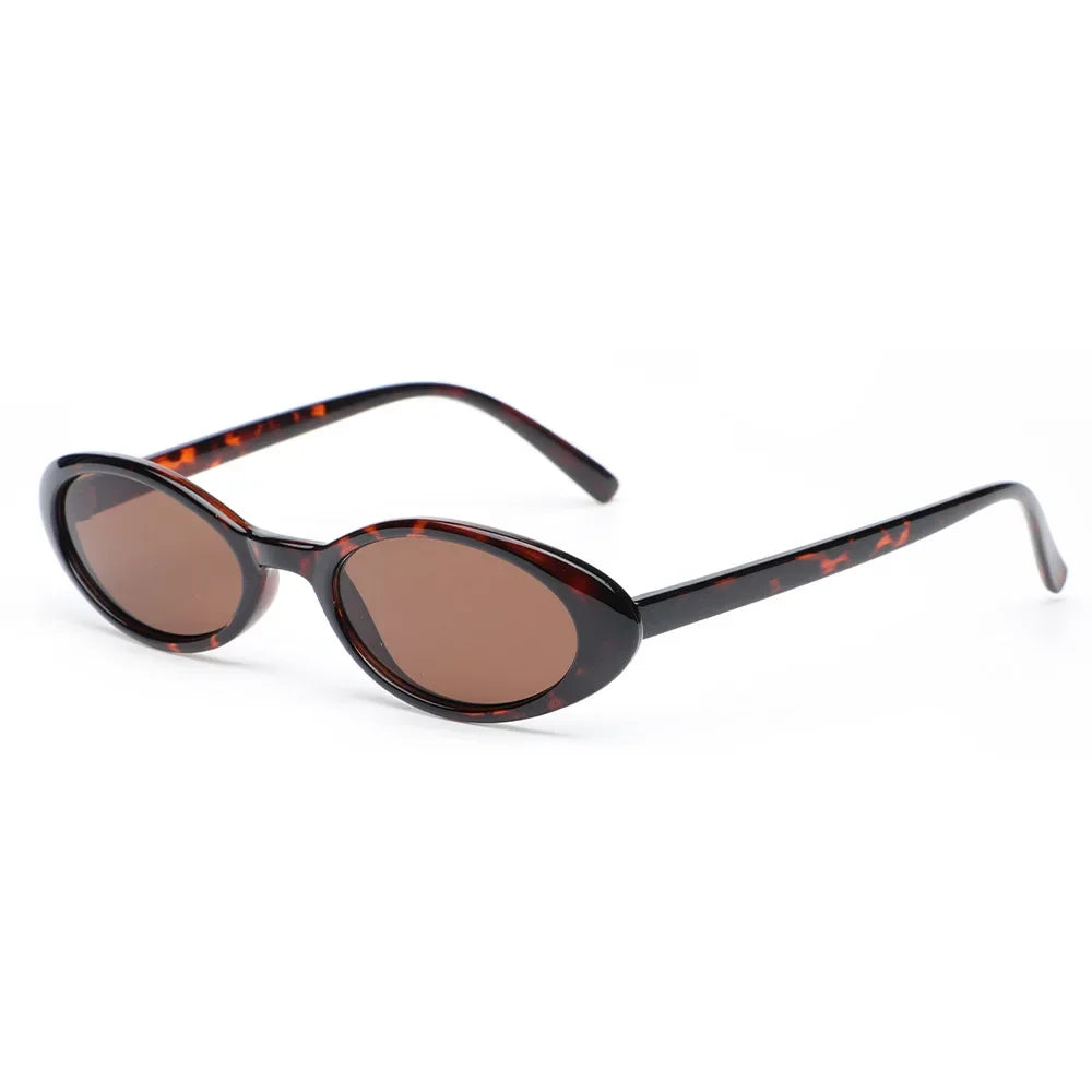1pcs2026Sexy Small Oval Women's Sunglasses 2025 New Fashion Leopard Brown Hot Sun Glasses Female Retro Colorful Shade Eyeglass
