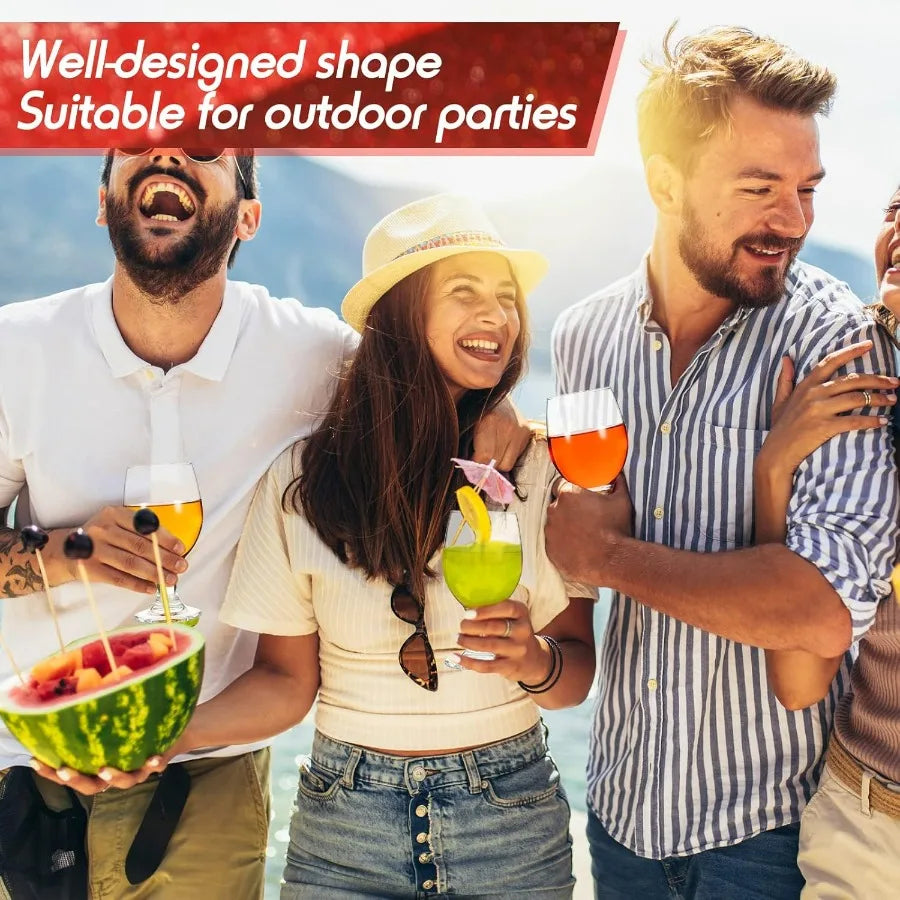 Set of 24 Clear Stemmed Water Goblets 13.5 oz for Juice Wine Beer Tea Milk Cold Beverages Drinks Ideal for Dining Table Kitchen