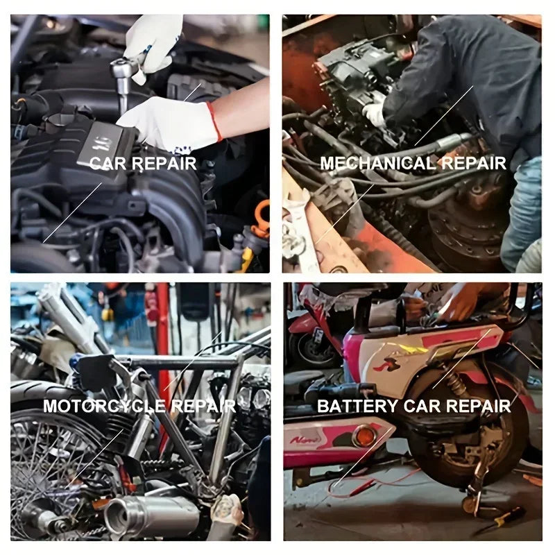 AIRAJ NEW Car Repair Tool Kit 46/53 Piece/Set Socket Set Car Repair Tool Ratchet Torque Repairing Tool Set Wrench Combo Auto