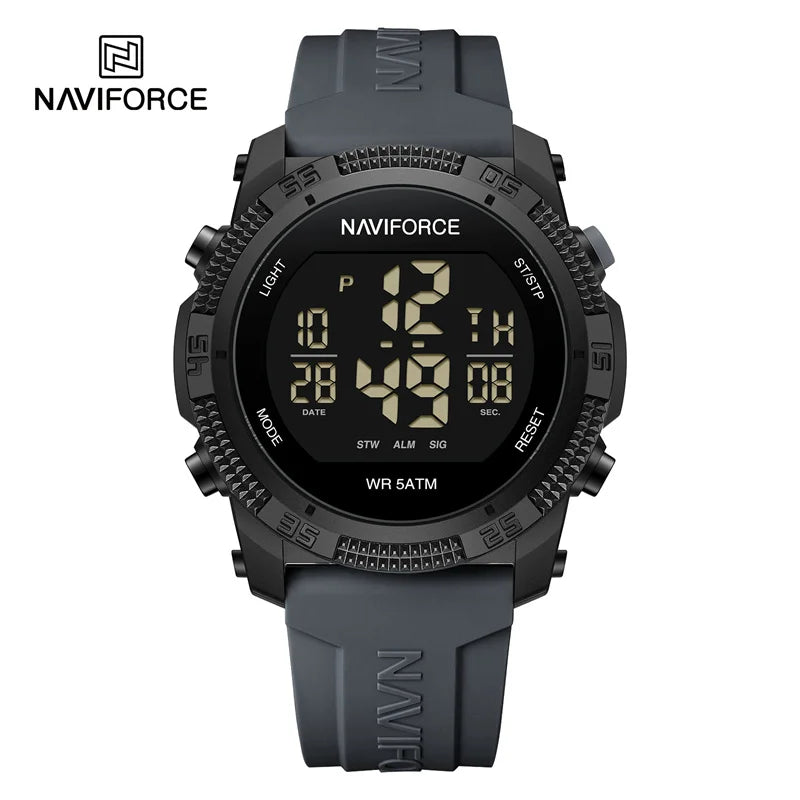 NAVIFORCE Brand Original Men Fashion Watch Water Resistant Personality Wristwatches Luxury Silicone Strap Electronic Clock 2024