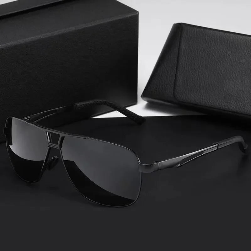 1PC Top Aluminum Magnesium Square Polarized Photochromic Sunglasses Men Sun Glasses Safety Driving Oculos De Sol Masculino