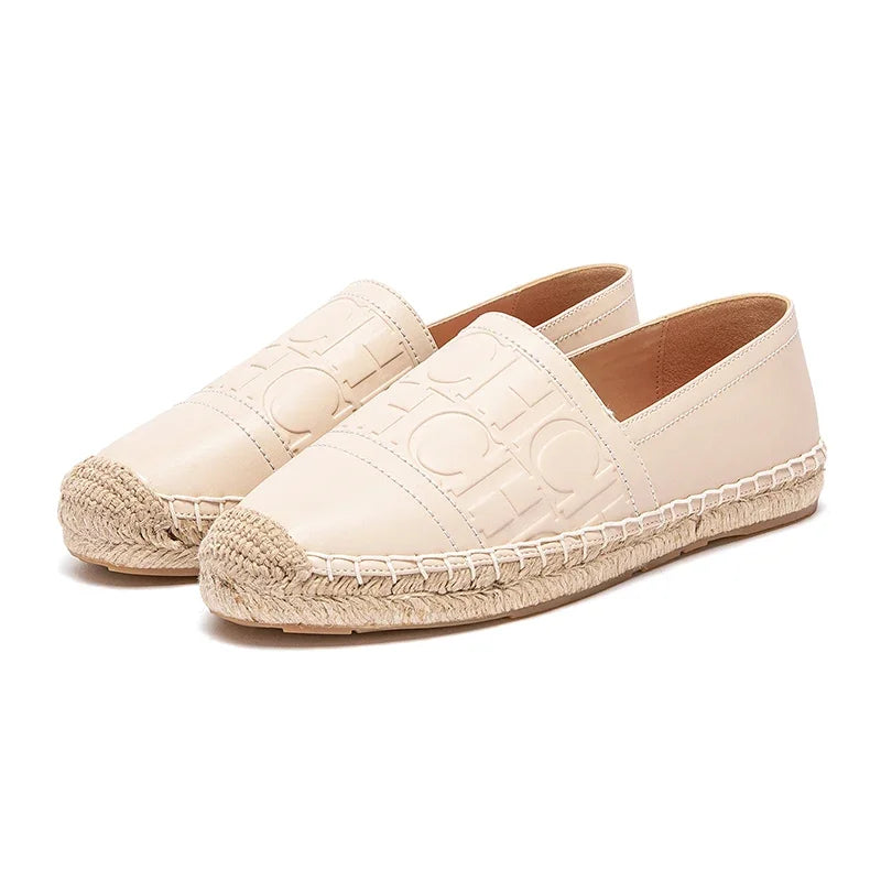 C-H Woman Beach Shoes 2025 New Anti slip Handmade Hemp Bottom Flat Shoes Mommy Gift Girls Casual Shoes