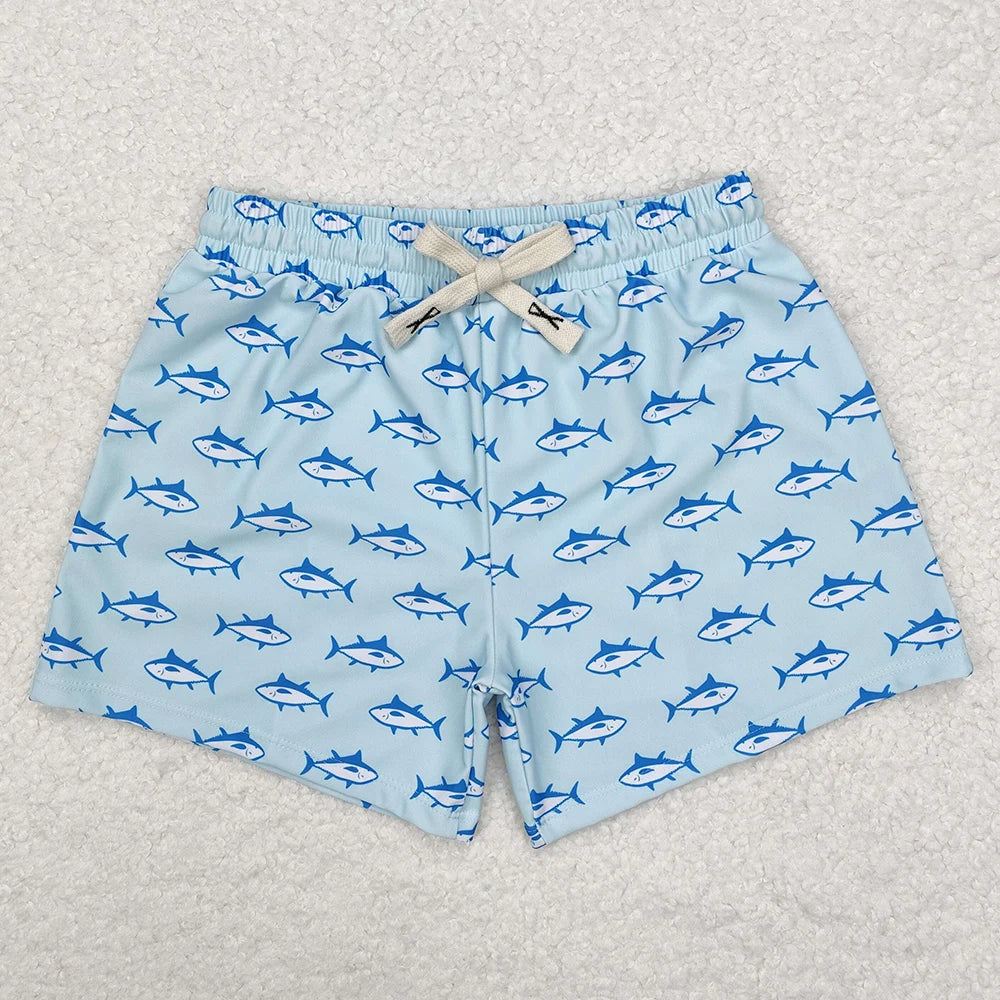 New Fashion Baby Boys Swim Trunks Green Shark Trunks Swimsuits Swimwear Boutique Kids Swimsuits Boys Trunks Swimwear Wholesale