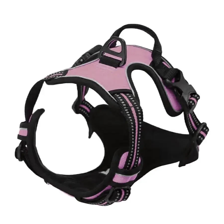 Dog harness without a leash, front buckle, heavy-duty reflective, easy-to-control handle for pet dogs, specially designed for wa