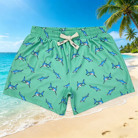 New Fashion Baby Boys Swim Trunks Green Shark Trunks Swimsuits Swimwear Boutique Kids Swimsuits Boys Trunks Swimwear Wholesale