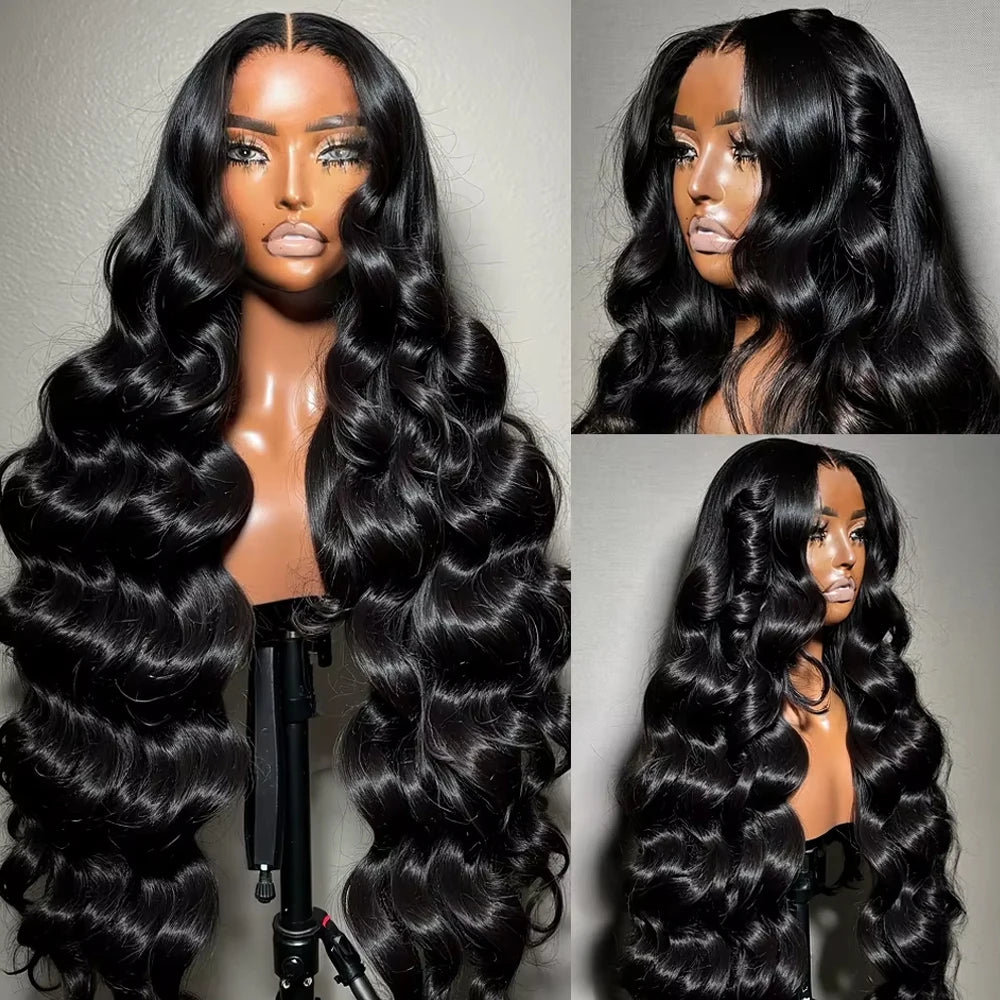 9x6 Glueless Wig Human Hair Pre Plucked Pre Cut Body Wave HD Closure Wig Human Hair Pre Bleached Knots With Baby Hair 250 Densit