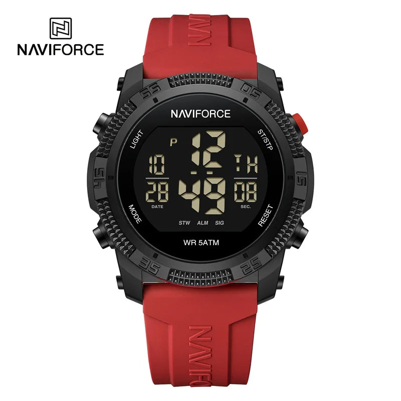 NAVIFORCE Brand Original Men Fashion Watch Water Resistant Personality Wristwatches Luxury Silicone Strap Electronic Clock 2024