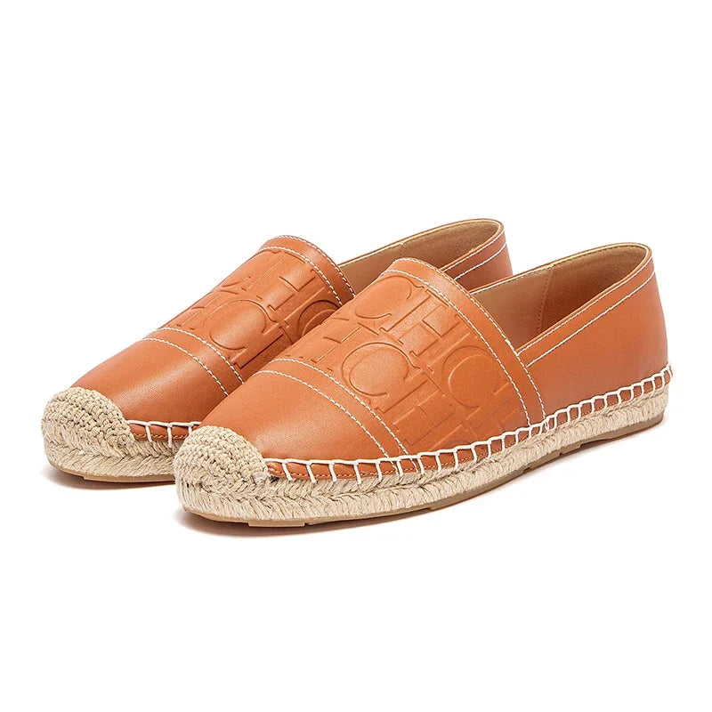 C-H Woman Beach Shoes 2025 New Anti slip Handmade Hemp Bottom Flat Shoes Mommy Gift Girls Casual Shoes