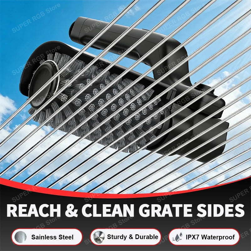 Electric Grill Cleaning Brush Rotary BBQ Cleaner Tool 3-Speed 2600mAh Cordless Rechargeable Adjustable Angle Gifts for Men/Dad
