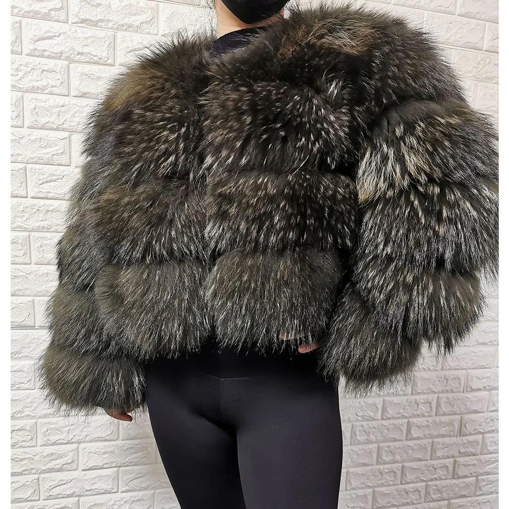 2025 trend natural fur real fur coat women's jacke Leather Woman clothing new outerwears Female Vest