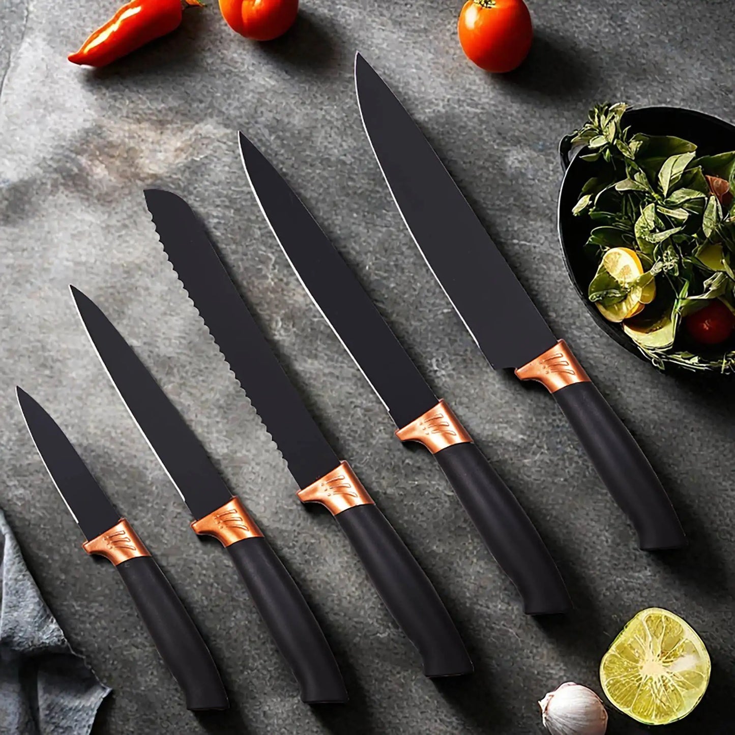 19Pcs Kitchen Knife Block Set,Sharp Stainless Steel Knives with Cutting Board & Scissors,All-in-One Kitchen Starter Set.