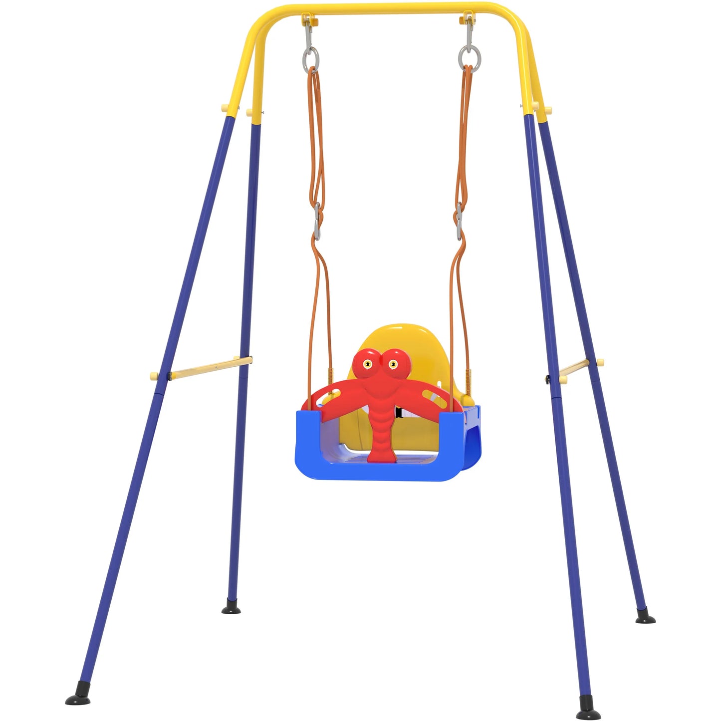3-in-1 Kids Swing Set,Safety Belt,Indoor/Outdoor,Easy Assembly,Sturdy Metal Stand for Playground/Backyard/Nursery