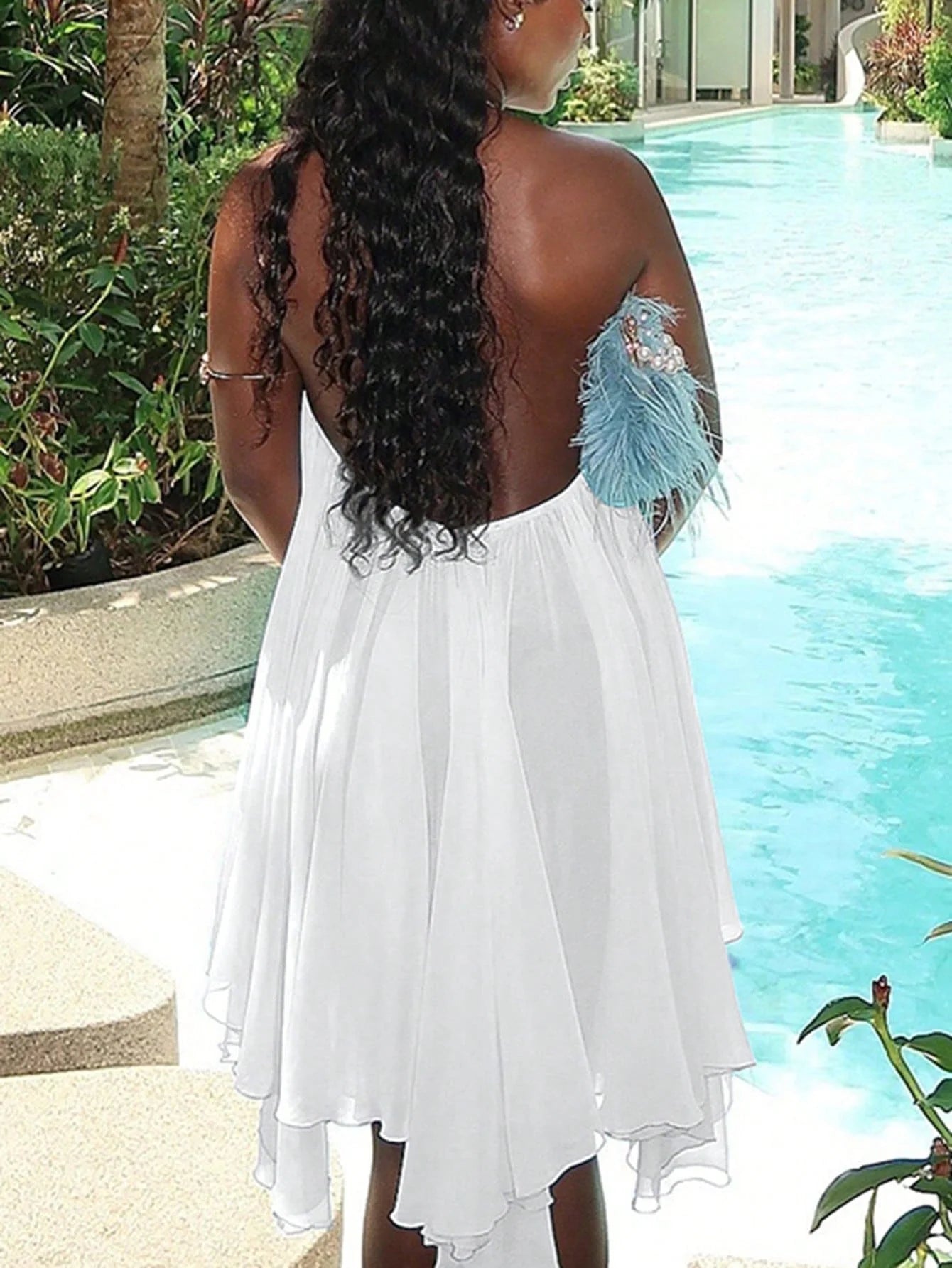 Women Backless Spaghetti Strap Sleeveless Mini Dress Elegant Fashion Party Dress