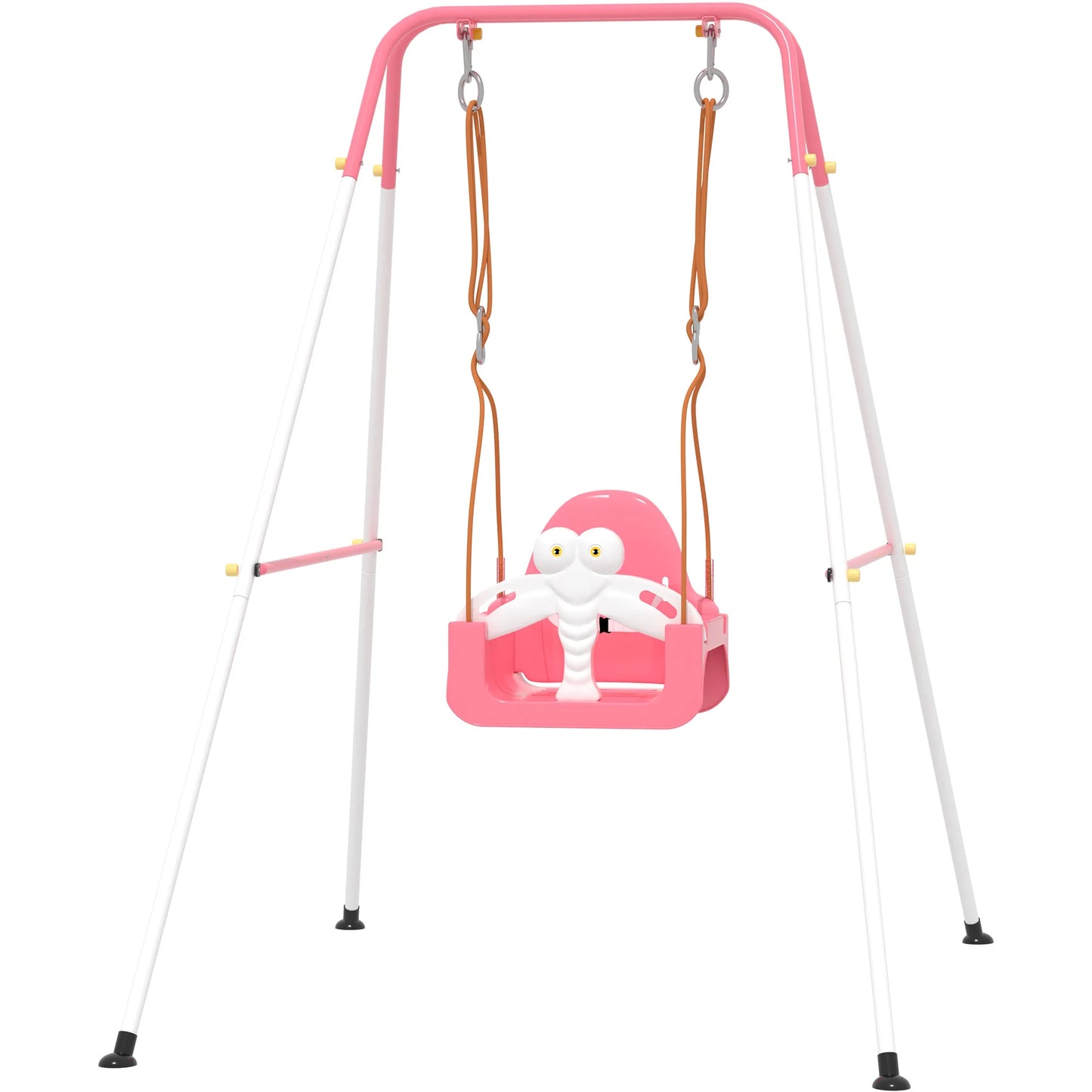 3-in-1 Kids Swing Set,Safety Belt,Indoor/Outdoor,Easy Assembly,Sturdy Metal Stand for Playground/Backyard/Nursery