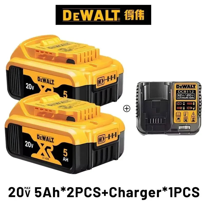 DeWALT Original Battery 20V 5Ah 6Ah 2Ah MAX FlexVolt for DCB606 DCB205 DCB206 DCB209 DCB182 Power Tool with Charger