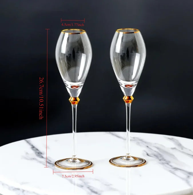 2pcs Light Luxury High-end Crystal Cup Red Wine Glass Set Tall Glass Party Wine Glass Glasses DrinkingGlasses for ChampagneFlute