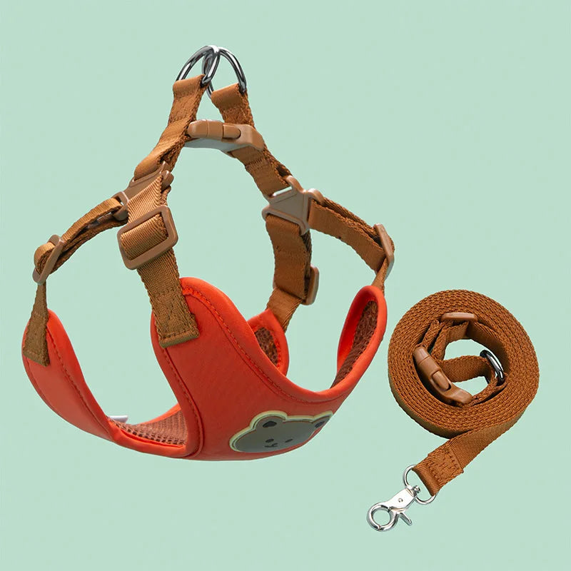 Pet Dog Harness Leash Set Small Medium Dog Cat Vest Breathable Puppy Chest Strap French Bulldog Chihuahua Harness Pet Supplies
