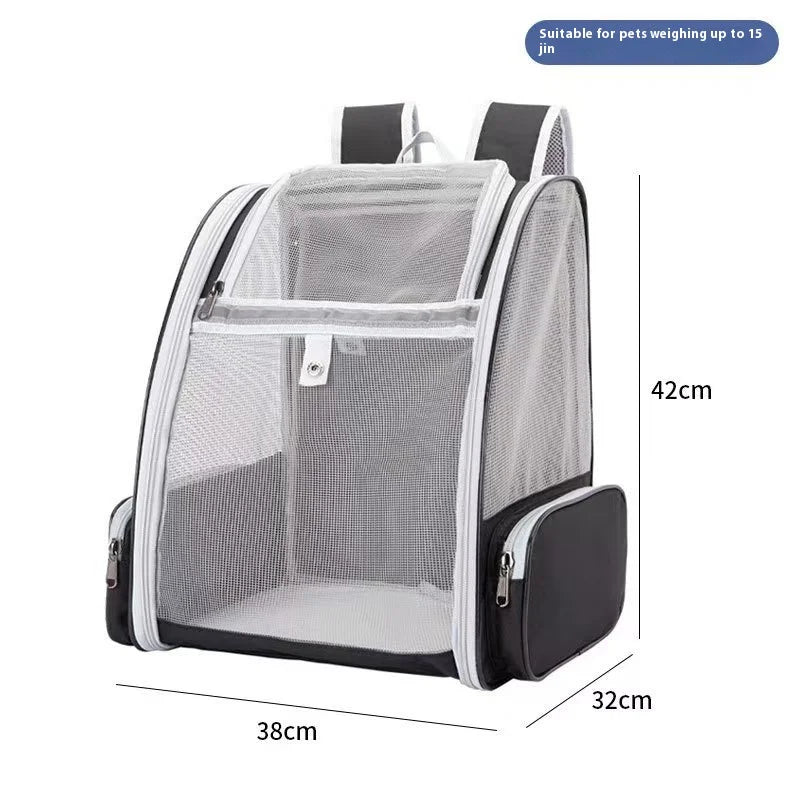 Practical, foldable cross-border pet bag. New style for cats and dogs, portable, breathable, spacious. Portable cat backpack.