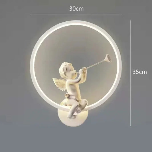 Creative Angel Wall Lamp Led 18W Fixture Tricolor Dimming Led  Bedside Children's Room Night Light Modern for Home Bedroom
