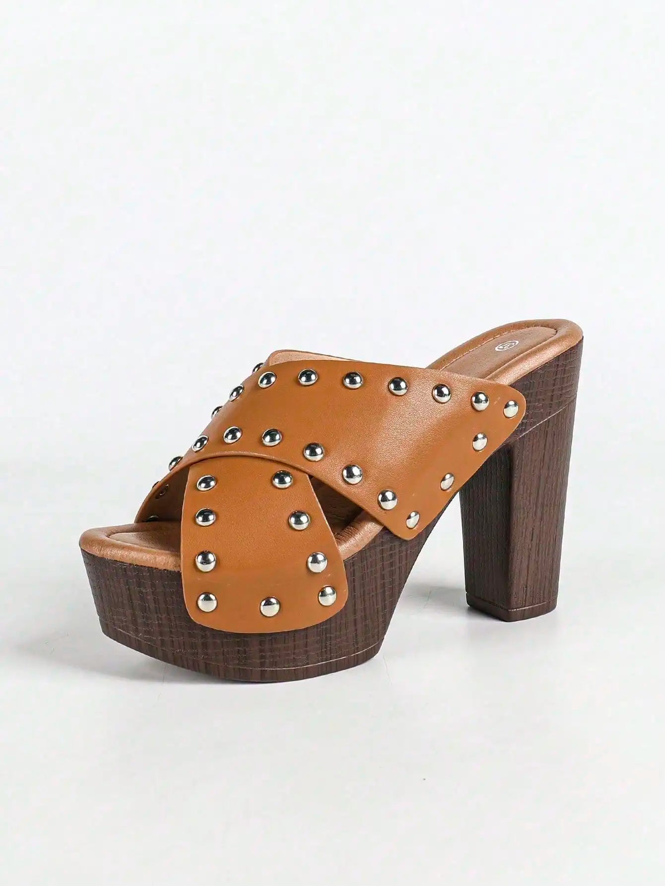 Women's Platform Sandal Heeled Sandals For Women Chunky Heel Summer Dressy Leather Peep Toe Mule Sandals Block Heel Shoes