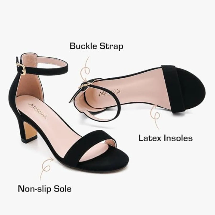 Motasha Girls Heel Sandals Girl Dress Shoes Open Toe Ankle Strap High Heels Pump Sandals Wedding Party for Little Big Kid