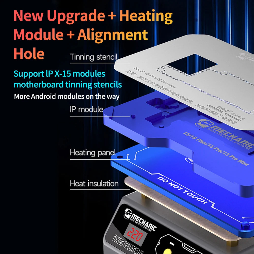 MECHANIC IX5 Ultra Universal Preheating Layering Platform for Motherboard Layering Tin Planting Glue Removal Heating Table Tool