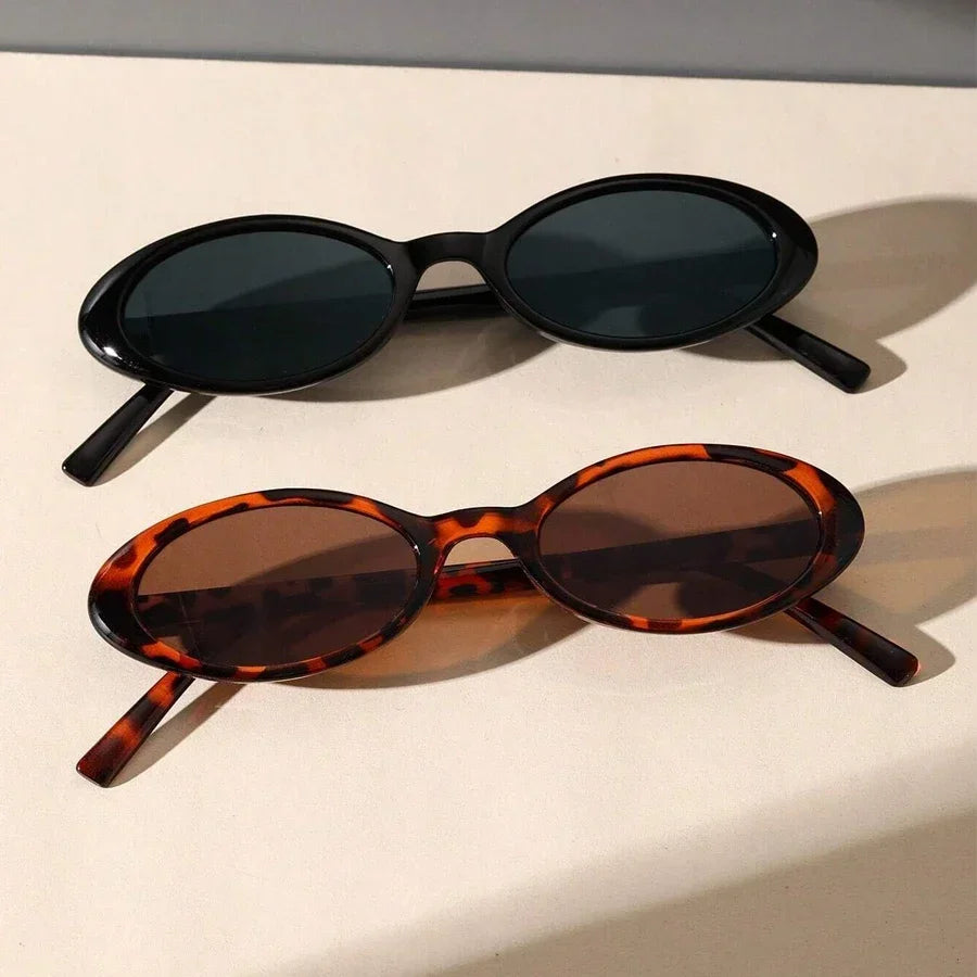 1pcs2026Sexy Small Oval Women's Sunglasses 2025 New Fashion Leopard Brown Hot Sun Glasses Female Retro Colorful Shade Eyeglass