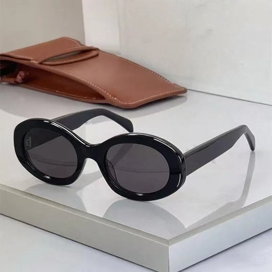 Luxury Brand Acetate Oval Sunglasses For WomenNew Fashion Sunglasses Oval Fashion Acetate Sunglasses UV400