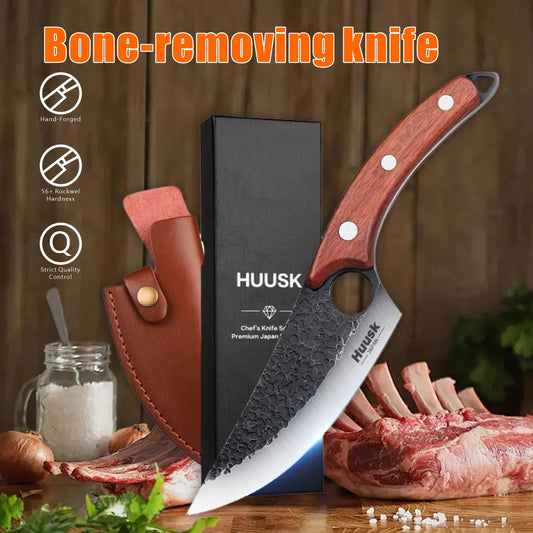 Kitchen knife set, stainless steel non-stick knife, black-edged marble rose gold six-piece set, 2025 explosion