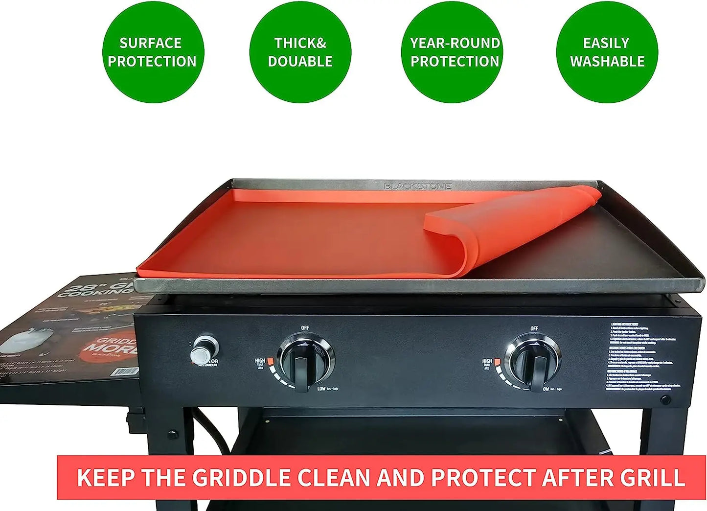 Silicone BBQ Baking Mat 17/22/28/36inch Baking Mat Non-stick BBQ Grill Mat High Temperature Resistant Kitchen Accessories