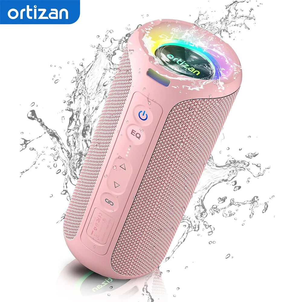 Ortizan X8 Pro Bluetooth Speaker Portable with 40W Stereo Sound,Rich Bass,IPX7 Waterproof, 30H Playtime, Mixed Color Lights,3 EQ