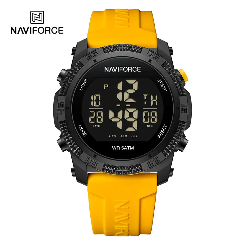 NAVIFORCE Brand Original Men Fashion Watch Water Resistant Personality Wristwatches Luxury Silicone Strap Electronic Clock 2024