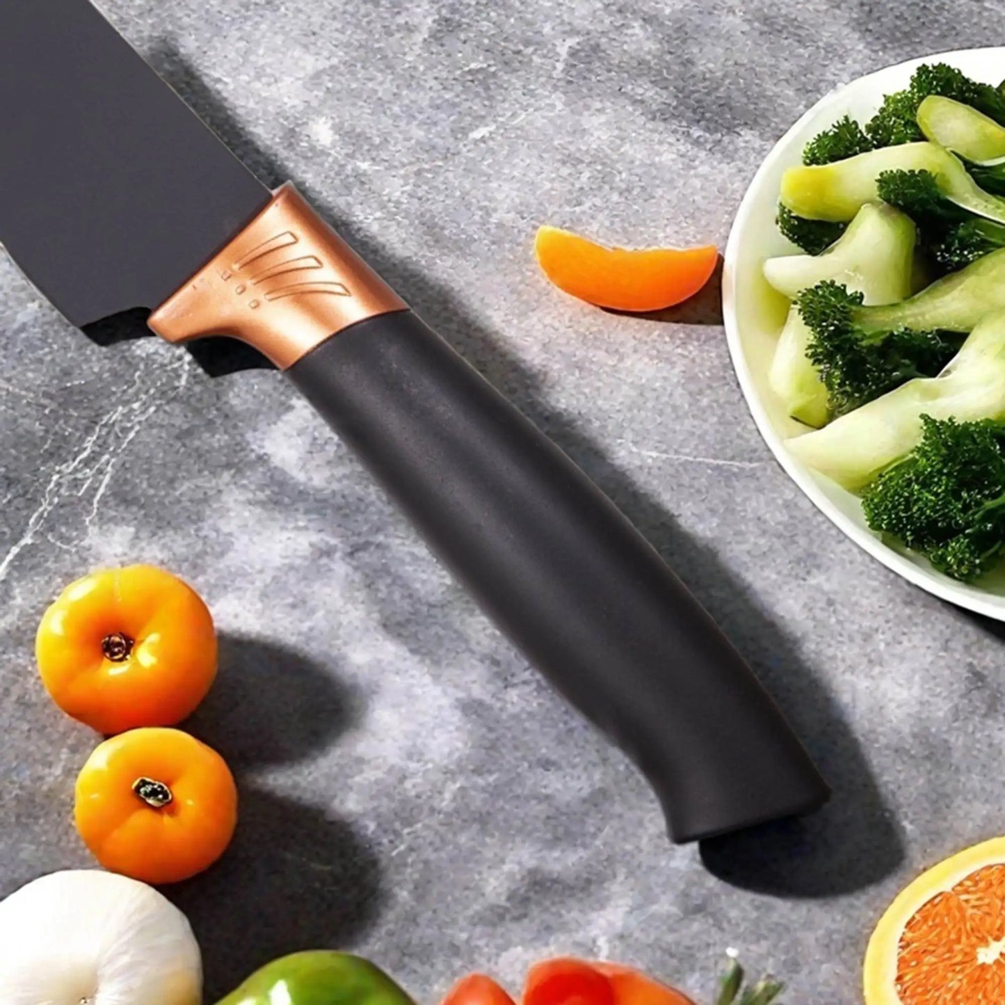 19Pcs Kitchen Knife Block Set,Sharp Stainless Steel Knives with Cutting Board & Scissors,All-in-One Kitchen Starter Set.