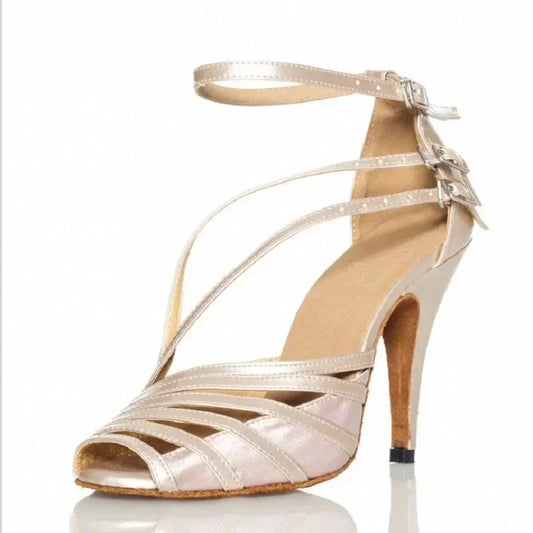 Women Latin Ballroom Dance Shoes Female Salsa Sandals Indoor Soft Sole Ladies Sambal Tango  Shoes Party Stage Game Performance