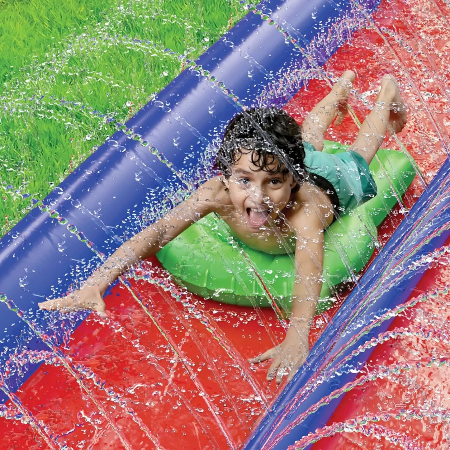 2-Person 25ft Waterslide with Sprinkler & Inflatable Boards for Kids Outdoor Summer Fun