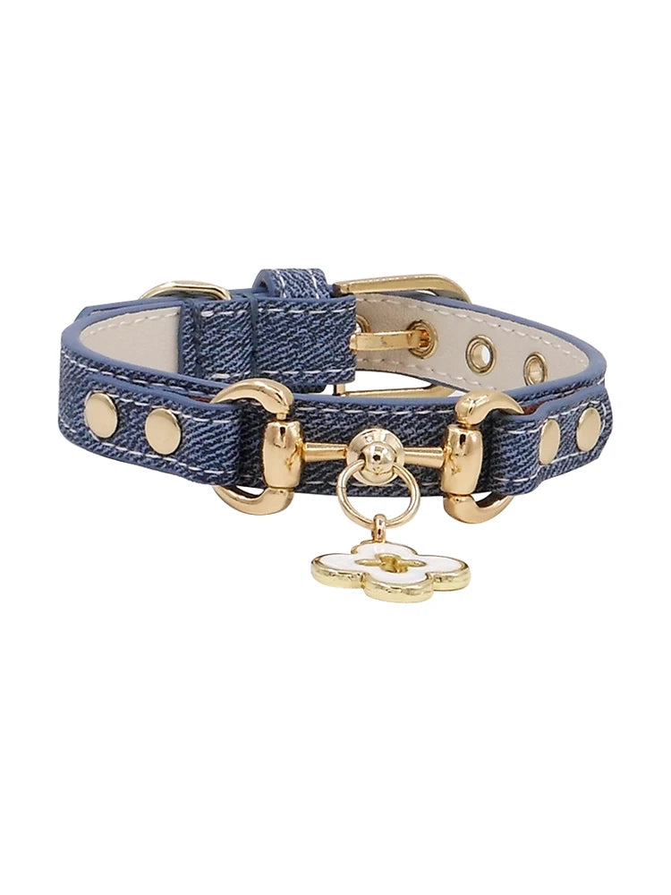 Pet Collars Crystal Charm Free Soft Genuiner Leather Big Diamond Dogs Cats Puppy Collars Necklace Poodle Papillon Chihuahua