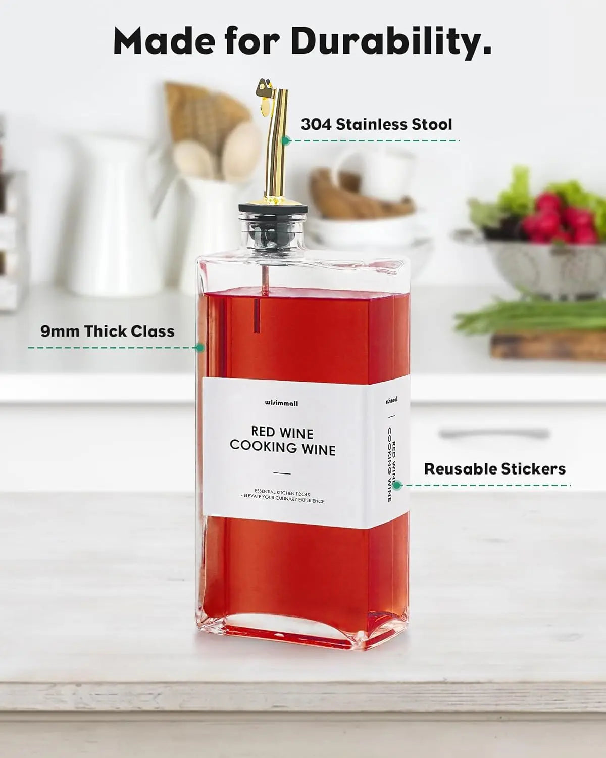 Olive Oil Dispenser For Kitchen, Glass Oil Bottle 500ML Oil And Vinegar Dispenser Set Of 2, Cooking Oil Dispenser With 2 Stainle