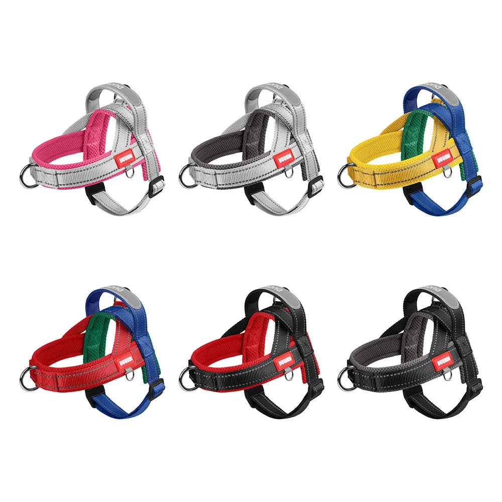 French Bulldog Harness - No-Pull Padded Vest, Escape-Proof Chest Plate, Breathable Mesh for Flat-Faced Breeds