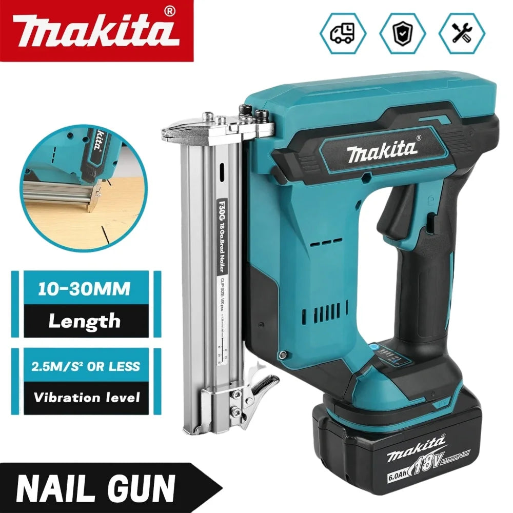 for Makita F30 Straight Nails Staple Gun,Cordless Electric Impact Nail Gun,Riveting Gun,Carpentry Tools For Makita 18V Battery