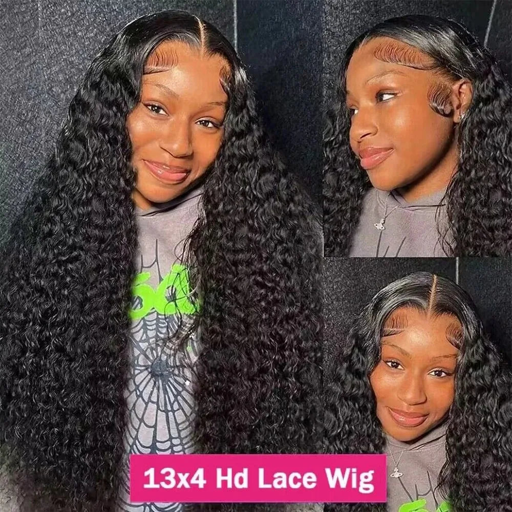 36 40Inch Burmese Curly 13x6 Hd Lace Front Human Hair Wig 250 Density Deep Wave 13x4 Lace Full Frontal Hair Wigs Vietnamese Hair