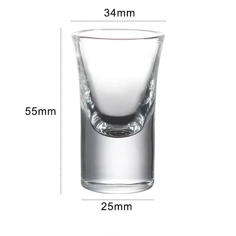 6PCs Glass Set Transparent 15ml Shot Glass Thickened Bottom Liquor Cup Bullet Cups One Mouth Small Cup Wine Drinkware Wholesale