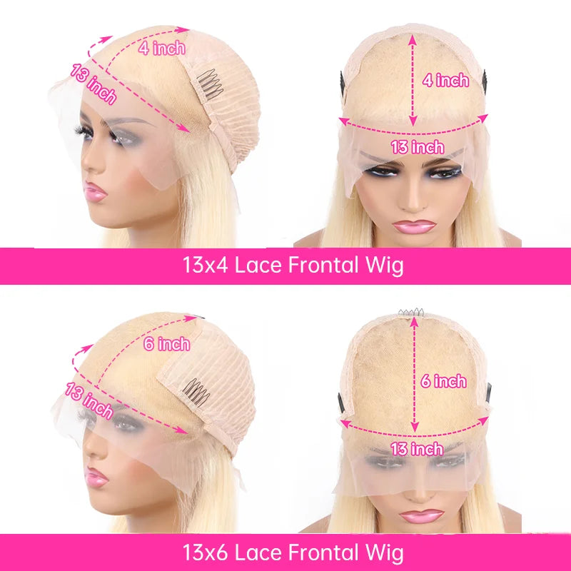 Bob Wig Human Hair 13x4 13x6 Transparent Lace Front Wig Short Bob Wigs Brazilian 613 Blonde 5x5 Lace Closure Wigs For Women