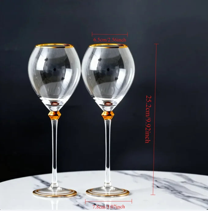 2pcs Light Luxury High-end Crystal Cup Red Wine Glass Set Tall Glass Party Wine Glass Glasses DrinkingGlasses for ChampagneFlute