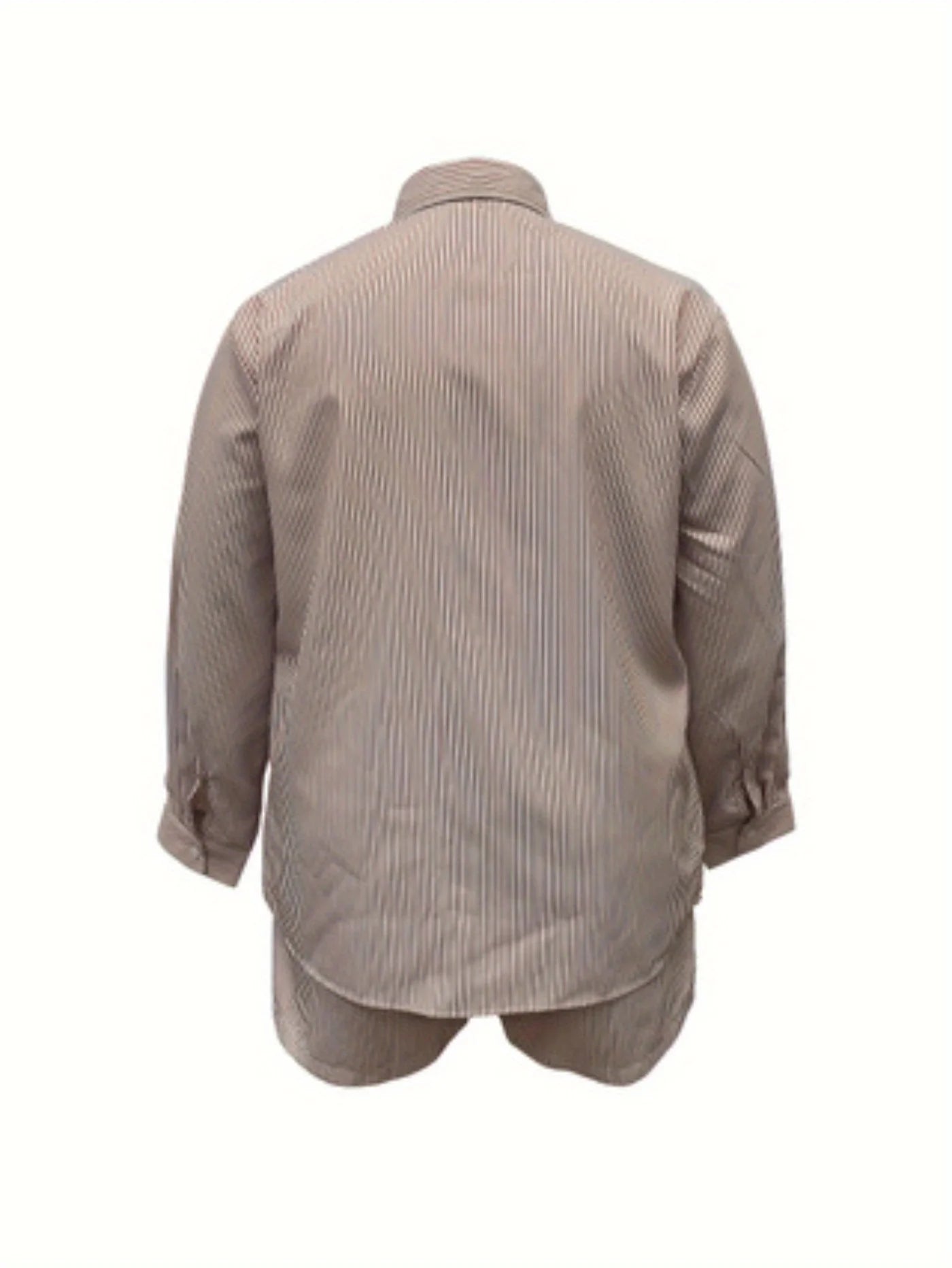 Casual Striped Patchwork Lapel Long-sleeved Two-piece Suit