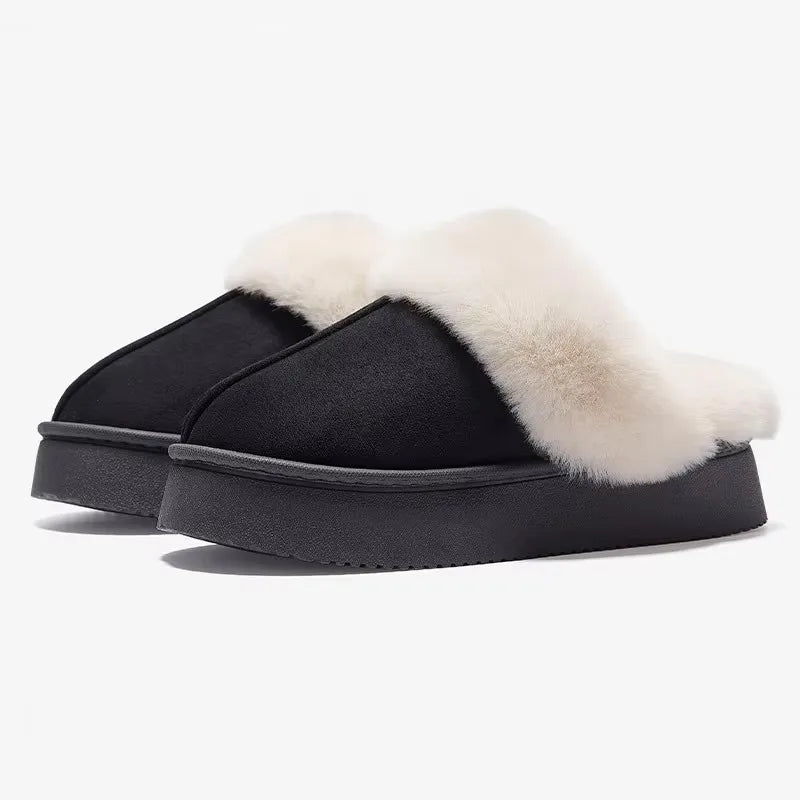 Women's Ankle Snow Boots Winter Fashion Home Platform Low Top Slippers Living Room Rug Shoes Women's Outdoor Warm Non Slip Boots