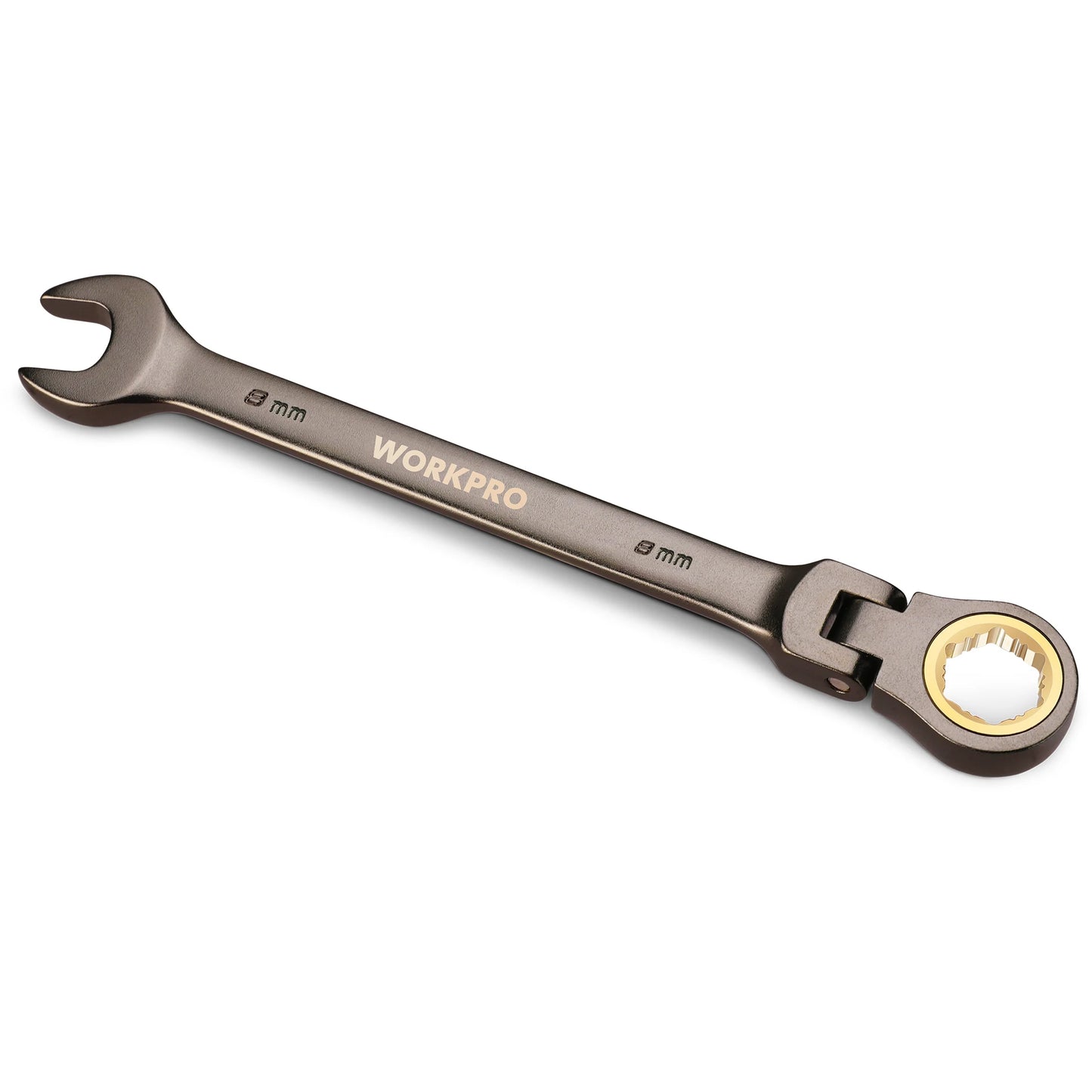 WORKPRO 8pcs Flex-Head Ratcheting Combination Wrench Set SAE 5/16-3/4 in 72-Teeth CR-V Constructed