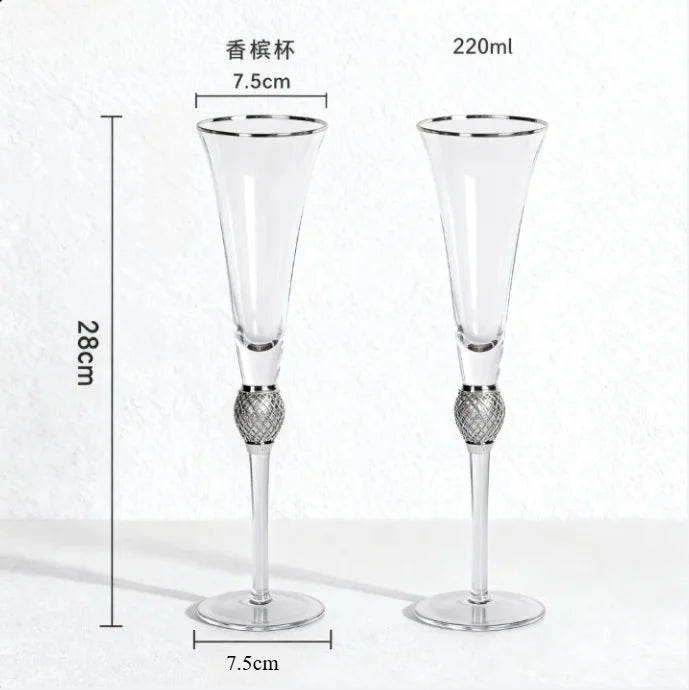 2pcs Light Luxury High-end Crystal Cup Red Wine Glass Set Tall Glass Party Wine Glass Glasses DrinkingGlasses for ChampagneFlute