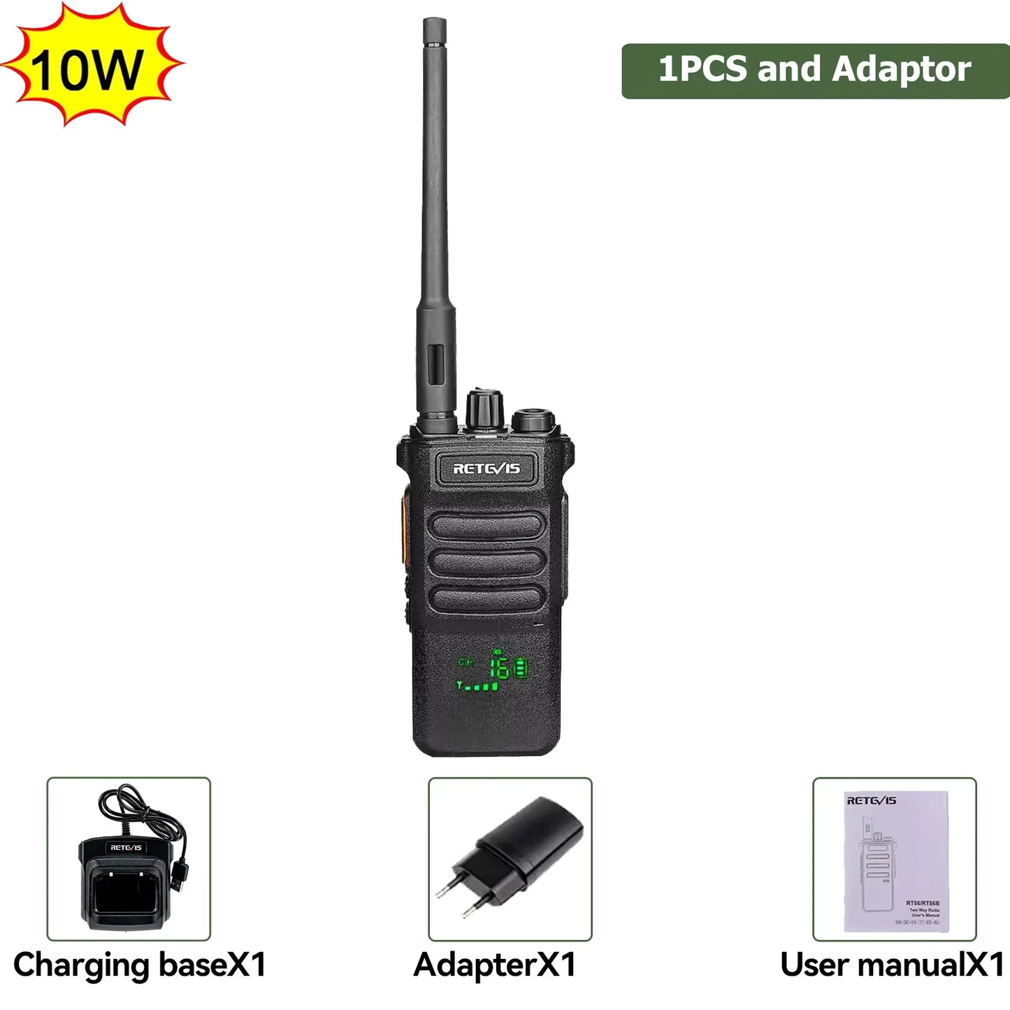 Retevis RT86 10W Walkie Talkie Professional Two Way Radio Long Range Walkie Talkie UHF Communication radio for Outdoor Business